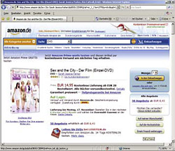 Screnshot Amazon-Website