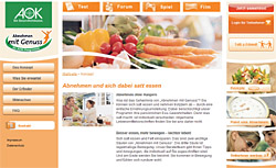 AOK Website - Gesund abnehmen mit System