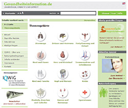 Screenshot Internetseite www.gesundheitsinformation.de