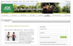 Screenshot www.aok-arztnavi.de